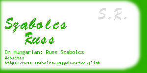 szabolcs russ business card